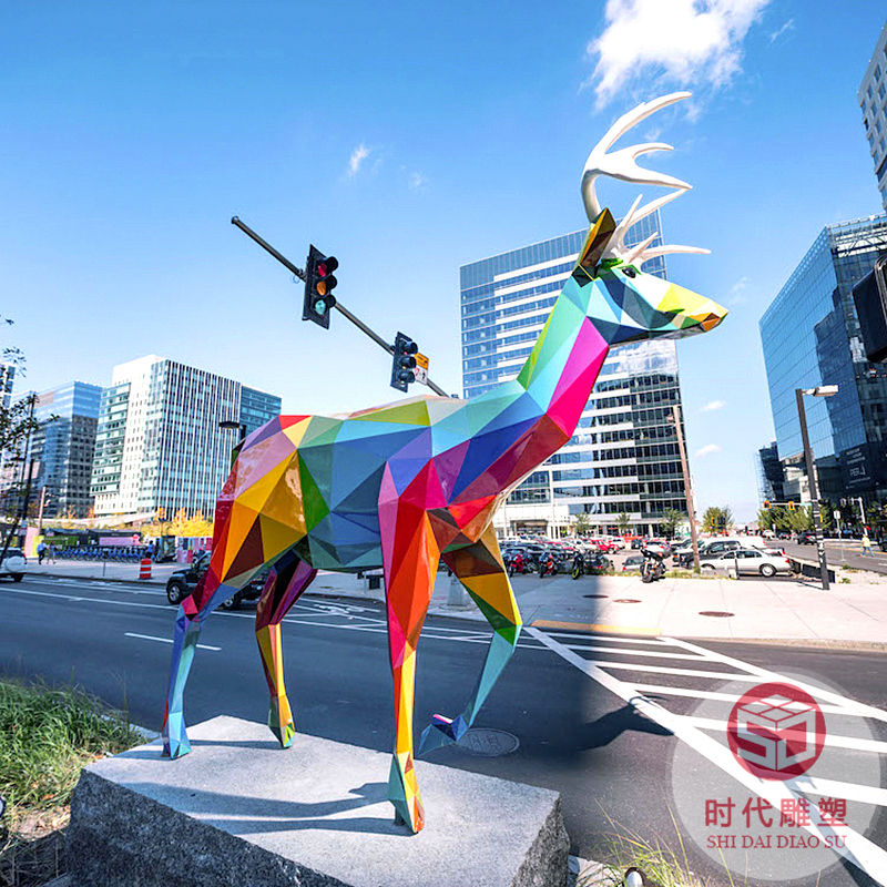 玻璃鋼幾何大型熊貓雕塑商場(chǎng)戶外景觀公園擺件美陳裝飾來圖定制