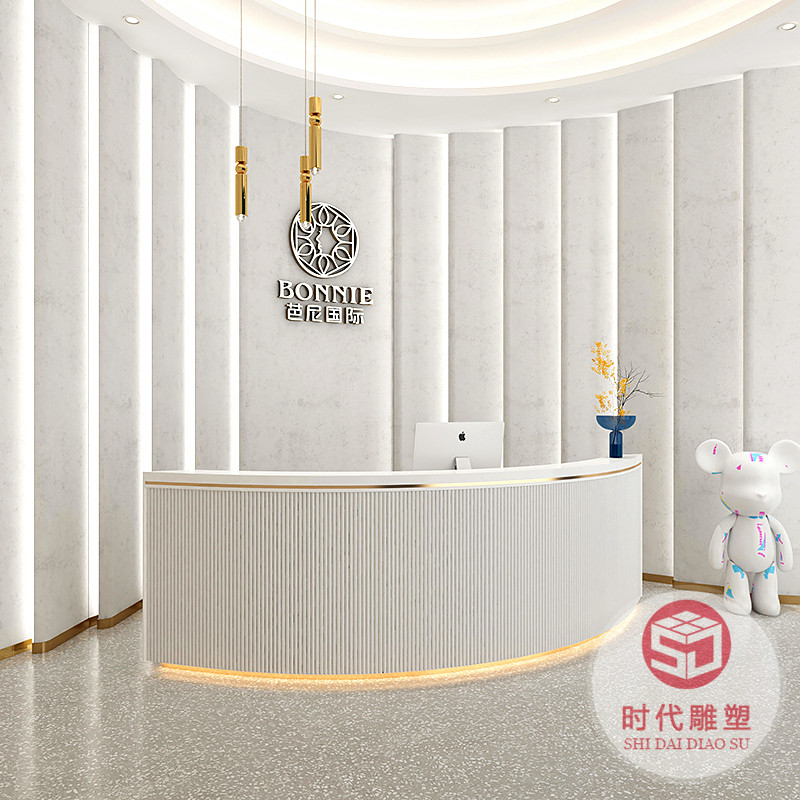玻璃鋼服務(wù)前臺(tái)商場辦公室異形接待烤漆展臺(tái)吧臺(tái)收銀臺(tái)擺件定制款