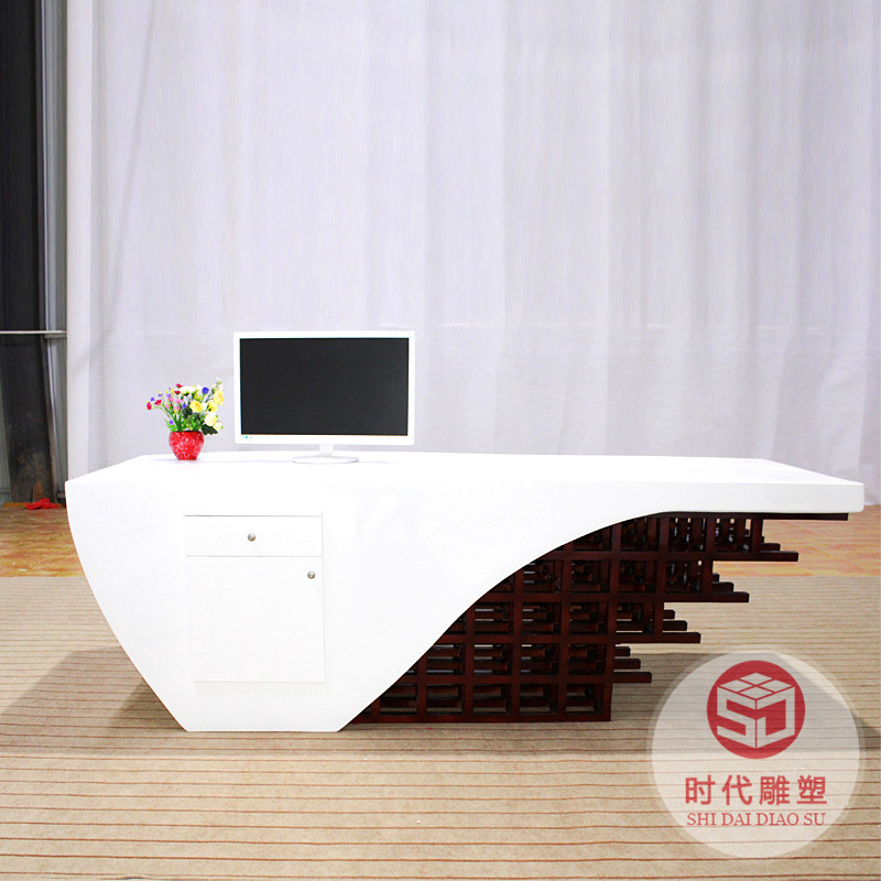 烤漆玻璃鋼接待前臺(tái)公司簡約現(xiàn)代吧臺(tái)美容院收銀臺(tái)機(jī)構(gòu)創(chuàng)意咨詢臺(tái)